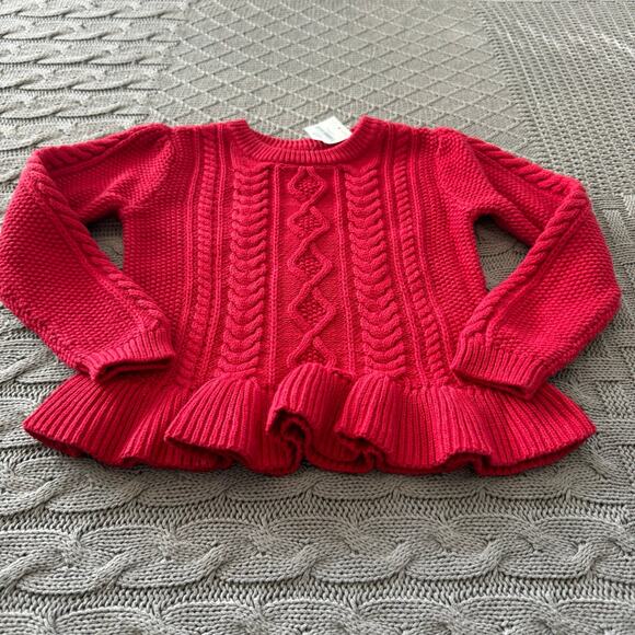 NWT Gap Red Cable Knit Peplum Sweater ~ 4 - Picture 2 of 10